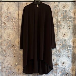Women's Brown Open-Front Longline Cardigan